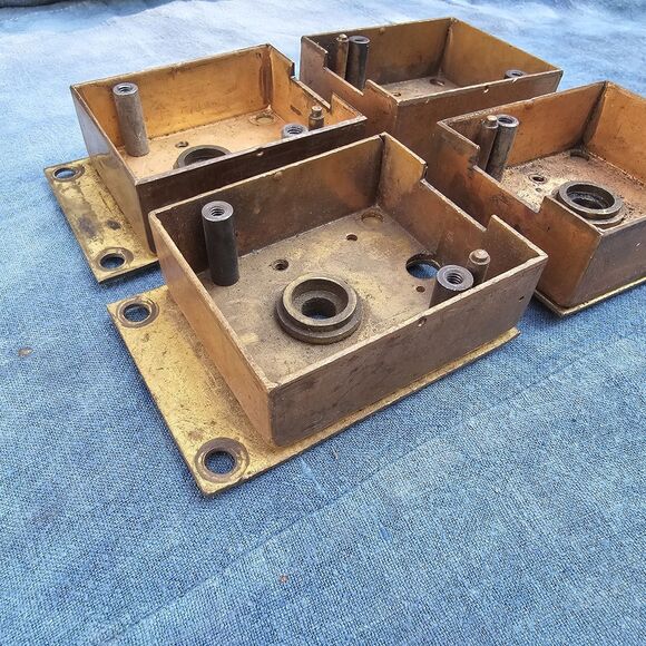 Vintage Mosler Brass Combination Dial & Lock Body/Housings (Lot of 4+1) - Picture 8 of 15